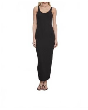 Enza Costa Military Rib Slim Tank Dress - Black