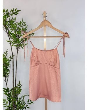 Naked Zebra Soft Focus Tie-Strap Cami Top - Pink