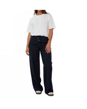 EsQualo Tirza Drawstring Pinstripe Pants - Blue