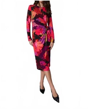 Joseph Ribkoff Silky Knit Floral Print Sheath Dress - Red