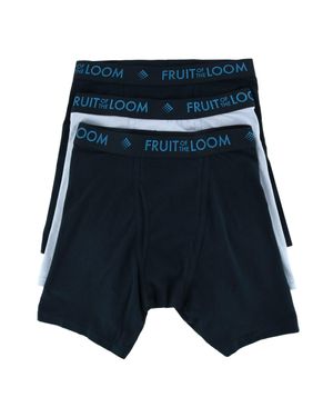 Fruit Of The Loom Breathable Micro-Mesh Boxer Brief Underwear (3 Pack) - Blue