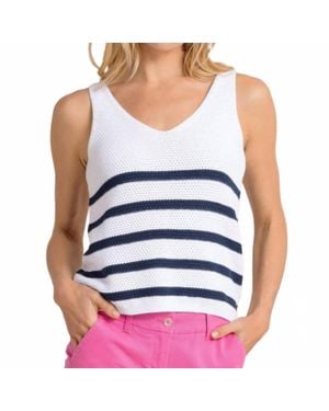 Southern Tide Alli Striped Sweater Tank - Blue