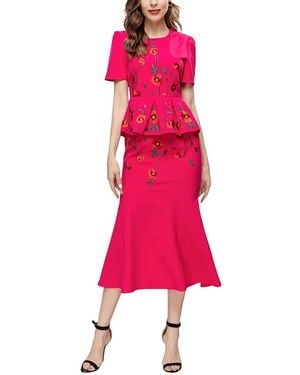 Adele Berto Midi Dress - Pink