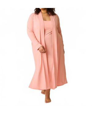 Kindred Bravely Sunday Long Sleeves Lounge Duster - Pink