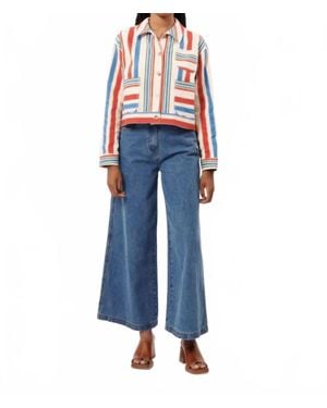 FRNCH Classic Americana Stripe Jacket - Blue