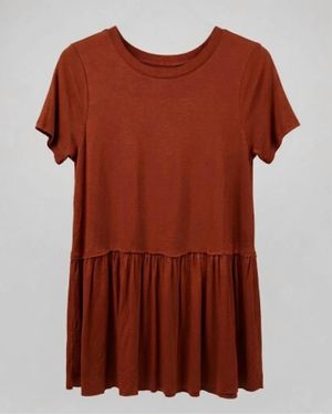 Zenana Babydoll Tee - Brown