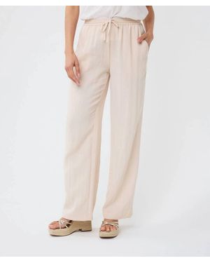 EsQualo Talli Wide Crush Pants - Natural
