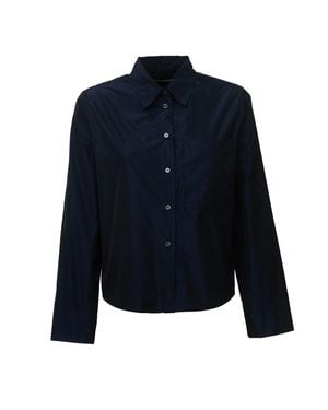 Robert Friedman Elin Cropped Boxy Shirt - Blue