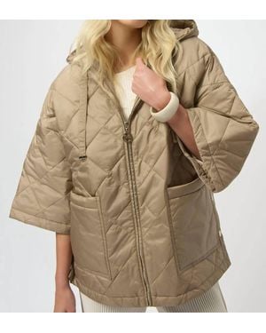 Joseph Ribkoff Diamond Quilt Hooded Jacket - Brown