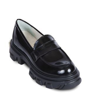 Urbnkicks Plain Loafer Leather Shoes By - Black