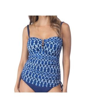 24th & Ocean Bohemia Bandeau Tankini Top - Blue