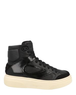Ferragamo Cassio Leather High-Top Sneakers - Black