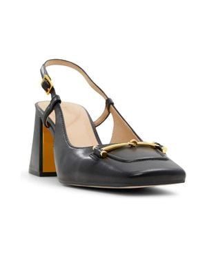 Ted Baker Mia Icon Pump Leather Square Toe Block Heel Ver1507 - Blue