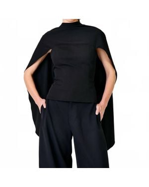Line & Dot Scout Drape Top - Black