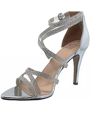 My Delicious Shoes Prom Queen Rhinestone Heels - Gray