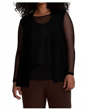 Sympli Flounce Gilet Vest - Black