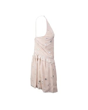 Amiri Nude Stars Fil Coupe Halter Dress - Natural