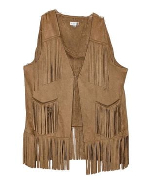Adore Lite Faux Leather Vest - Brown