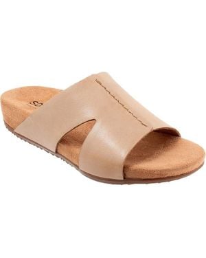 Softwalk Beverly S2304-154 Sandals 5.5 Leather Memory Foam Fzp356 - Natural