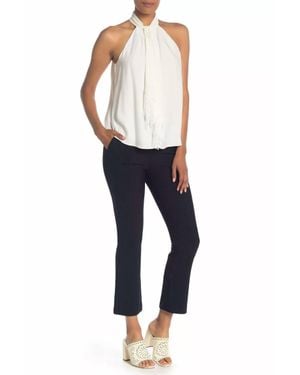 Joie Pinstriped Kick Flare Cropped Ankle Pants - Blue