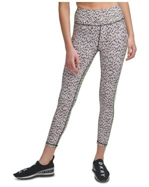 DKNY Printed Side-Striped Leggings - Black