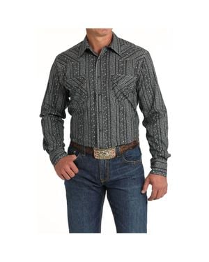 Cinch Modern Fit Long Sleeve Western Snap Shirt - Gray
