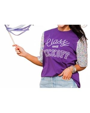 Layerz Clothing Classy Until Kick Off Top - Purple