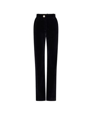 Rabanne Velvet Pants With Crystal Detail - Black