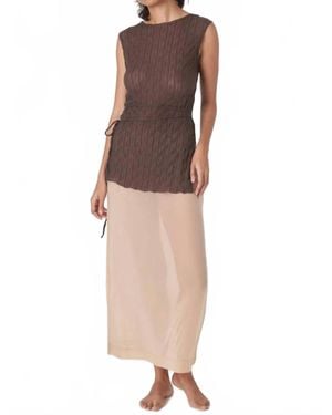 Find Me Now Second Skin Ruched Ross Tunic Top - Brown