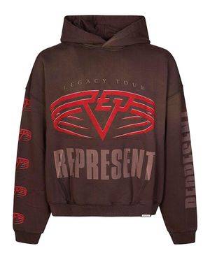 Represent Cropped Silhouette Legacy Tour Hoodie - Red