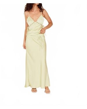 MINKPINK Chiara Bias Maxi Skirt - White