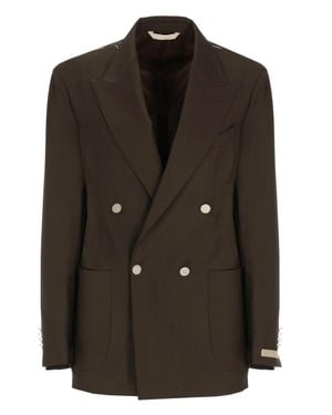 Briglia 1949 Blanchette Double-Breasted Wool Blazer - Black