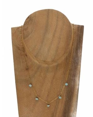 Blue Copper Larimar Necklace - Brown