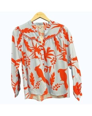 J joy Trimmed Blouse - Red