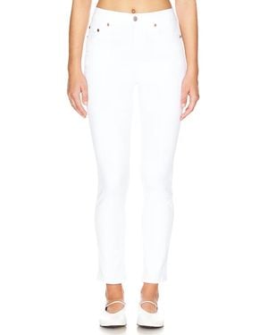 Pistola Madi Mid-High Rise Modern Slim Straight Leg Denim Jeans - White