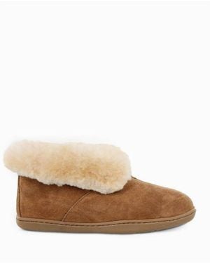 Minnetonka Sheepskin Ankle Boot - Brown