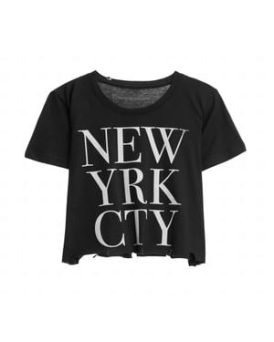Prince Peter Nyc Block Crop Tee - Black
