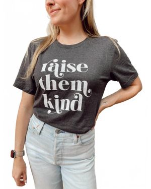 Isla & Skye Raise Them Kind Tee - Gray
