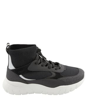 Bally Ladies Bienne Paneled Hi-Top Sneakers - Black
