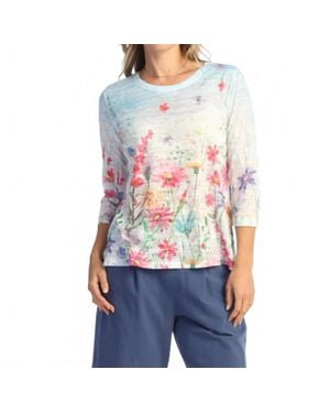 Jess & Jane Chorus Crew Neck Hi Lo Top - White