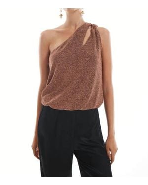 Krisa Tie One Shoulder Tank - Red