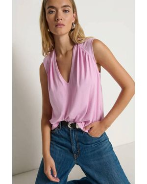 Nation Ltd Selma V-Neck Tank - Blue