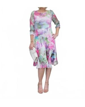 Komarov Illusion Lace Dress - Blue