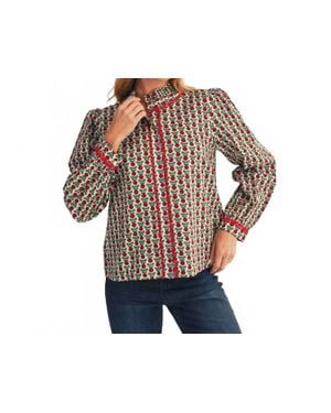 Style USA Rowan Vintage Floral Top - Blue