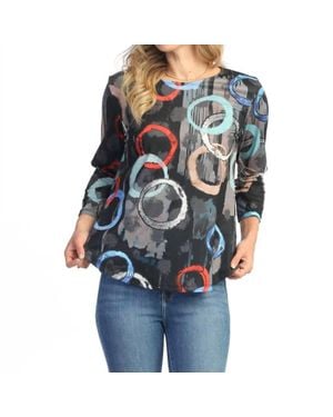 Jess & Jane Lagoon Soft Touch Round Hem Top - Blue