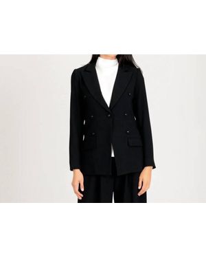 Lavender Brown Mikaela Long Sleeves Jacket - Black