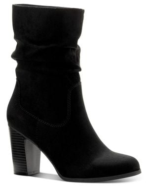 Style & Co. Saraa Boots Block Heel Mid-Calf Booties Lion291 - Black