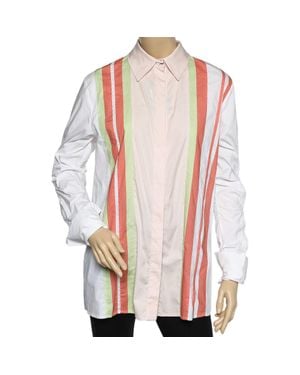 Peter Pilotto Striped Cotton Cutout Sleeve Detail Shirt - Multicolor