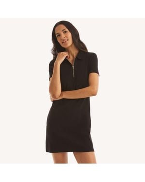 Nautica Zip-Up Deck Polo Dress - Black