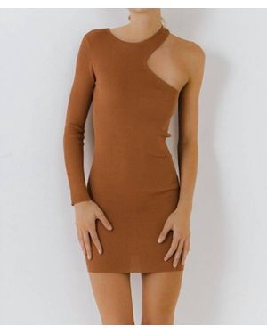 Sanity Style Kerry One Sleeve Dress - Brown